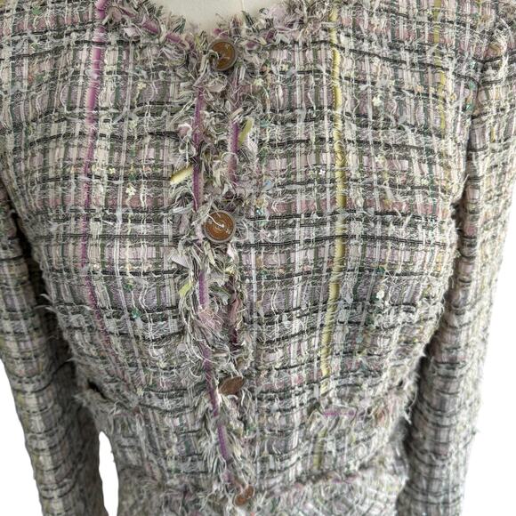 Chanel 2005 Spring Collection Lesage Tweed Fringed Jacket Multicolor 42 FR - Picture 7 of 16